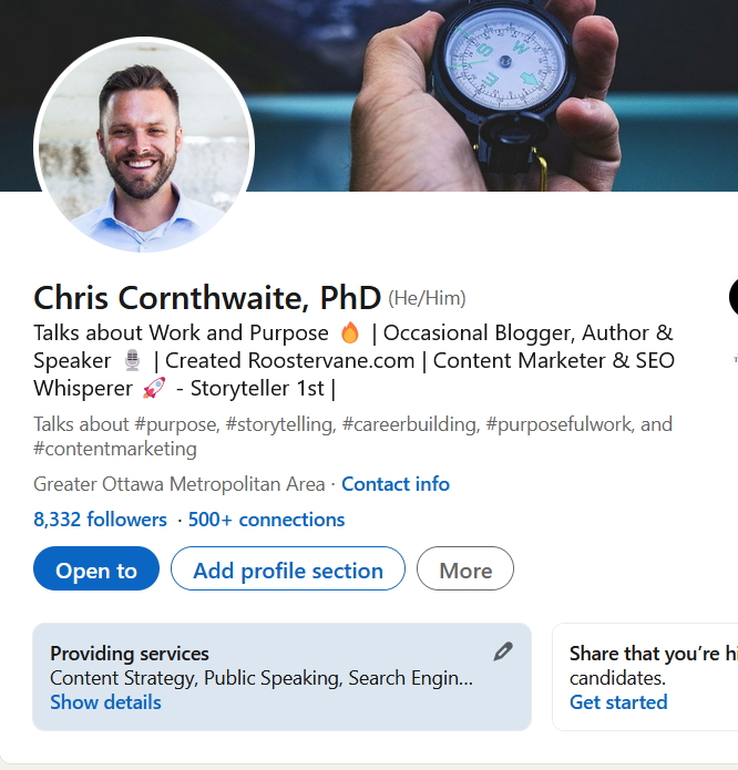 Consulting with a PhD - you can put your offerings into your LinkeDIn profile